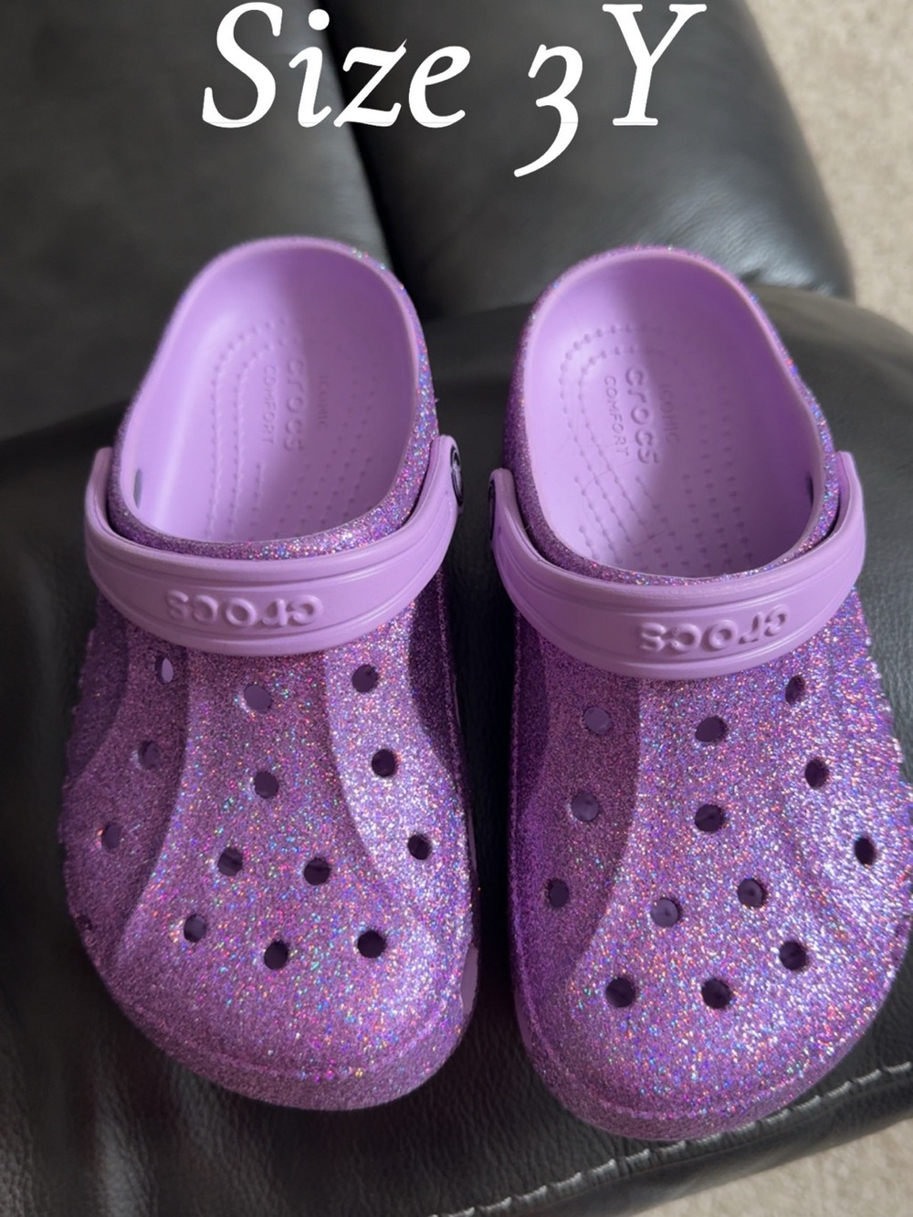 CROCS Kids' Glitter Clogs in Lavender Purple